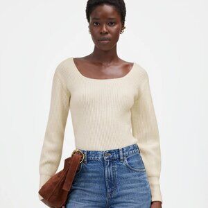 Madewell SoftWool Square-Neck Pullover Sweater NWT size XL